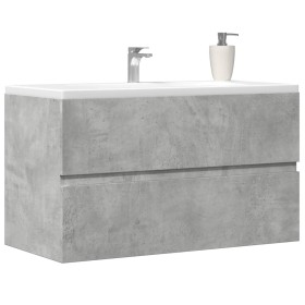 Armario para lavabo contrachapada gris hormigón 90x38,5x45
