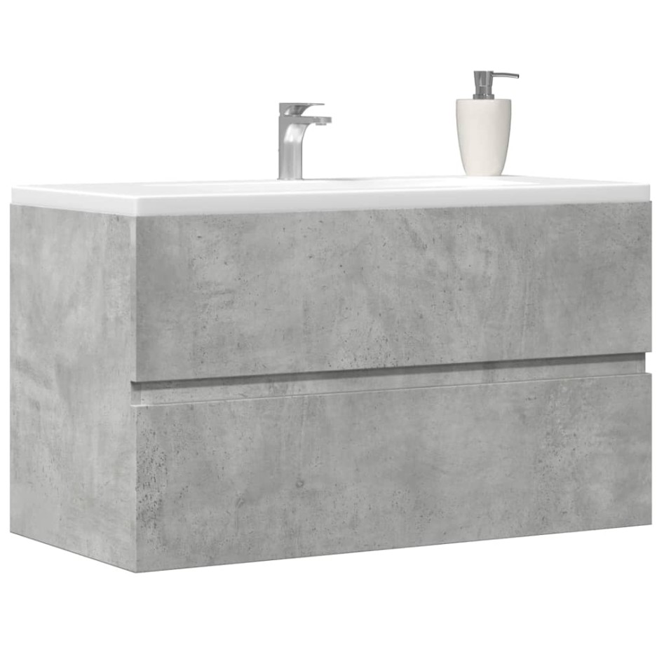 Armario para lavabo contrachapada gris hormigón 90x38,5x45