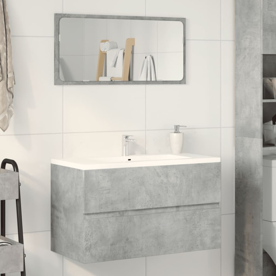 Armario para lavabo contrachapada gris hormigón 90x38,5x45