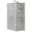 Armario de baño estrecho con ruedas madera gris hormigón