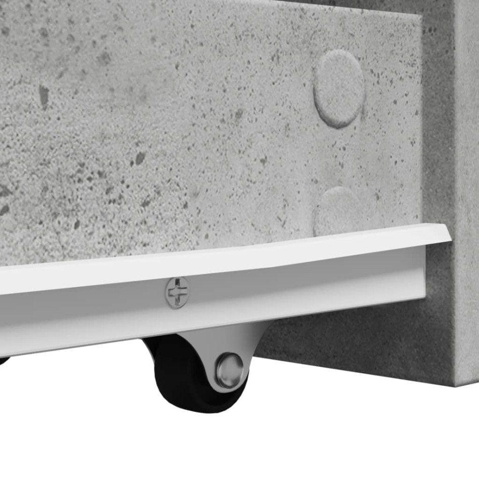 Armario de baño estrecho con ruedas madera gris