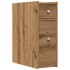 Armario de baño estrecho con ruedas madera roble