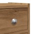 Armario de baño estrecho con ruedas madera roble