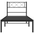 Estructura cama sin colchón con cabecero metal negro 90x190