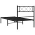 Estructura cama sin colchón con cabecero metal negro 90x190