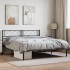 Estructura cama sin colchón con cabecero metal negro 120x190