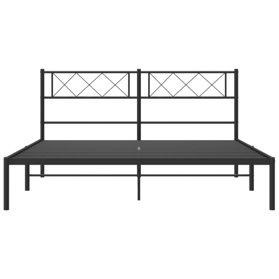 Estructura cama sin colchón con cabecero metal negro 120x190