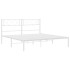Estructura cama sin colchón con cabecero metal blanco