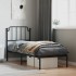 Estructura cama sin colchón con cabecero metal negro 80x200