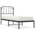 Estructura cama sin colchón con cabecero metal negro 80x200