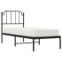 Estructura cama sin colchón con cabecero metal negro 80x200