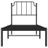 Estructura cama sin colchón con cabecero metal negro 80x200