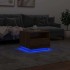 Mesa de centro con luces LED roble artesanal 50x49x40