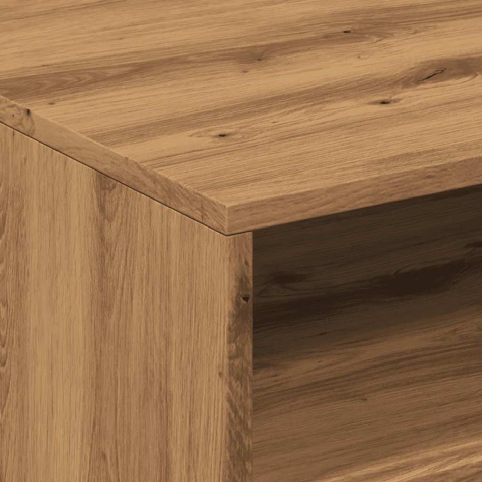 Mesa de centro con luces LED roble artesanal 50x49x40