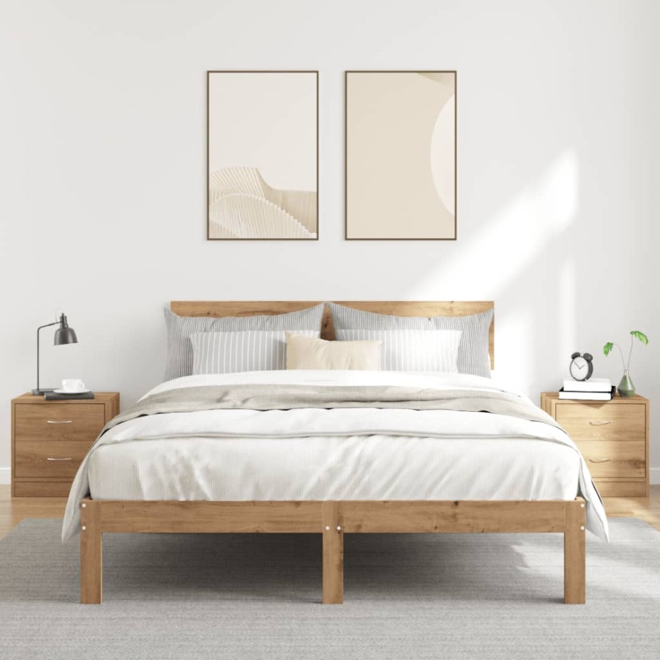 Mesitas noche 2 uds madera ingeniería marrón roble 40x30x40