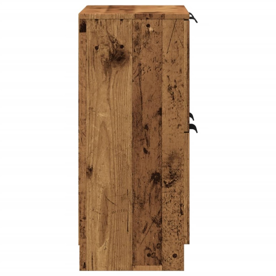 Aparador de madera de ingeniería envejecida 60x30x70