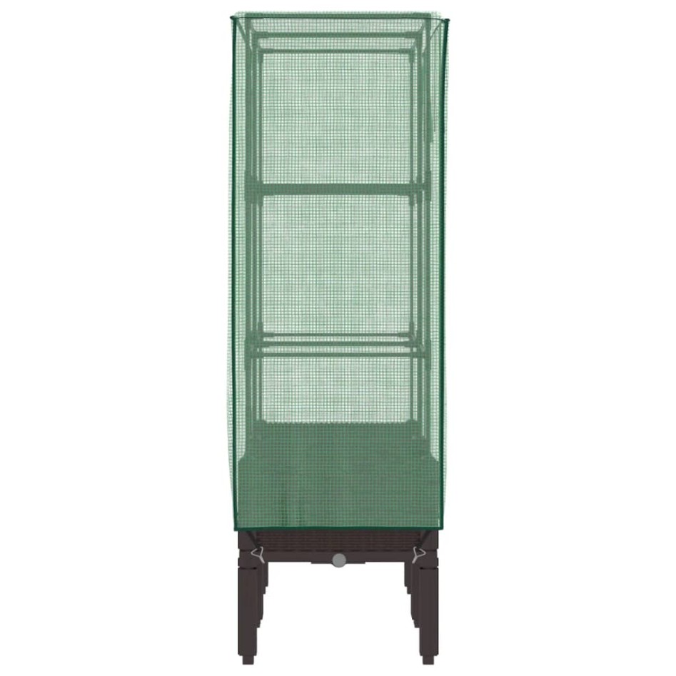 Arriate con cubierta invernadero aspecto ratán 80x40x140