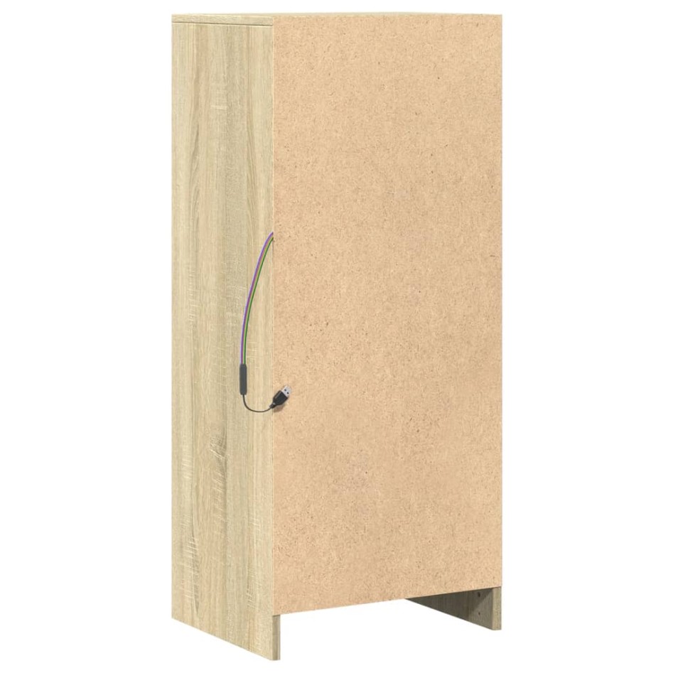 Aparador con LED madera ingeniería roble Sonoma 42,5x34x100