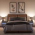 Mesitas de noche de pared con luces LED 2 unidades gris