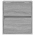 Mesitas de noche de pared con luces LED 2 unidades gris