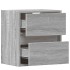 Mesitas de noche de pared con luces LED 2 unidades gris