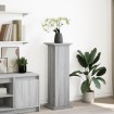 Pedestal expositor con almacenaje gris Sonoma 31x30x90 cm