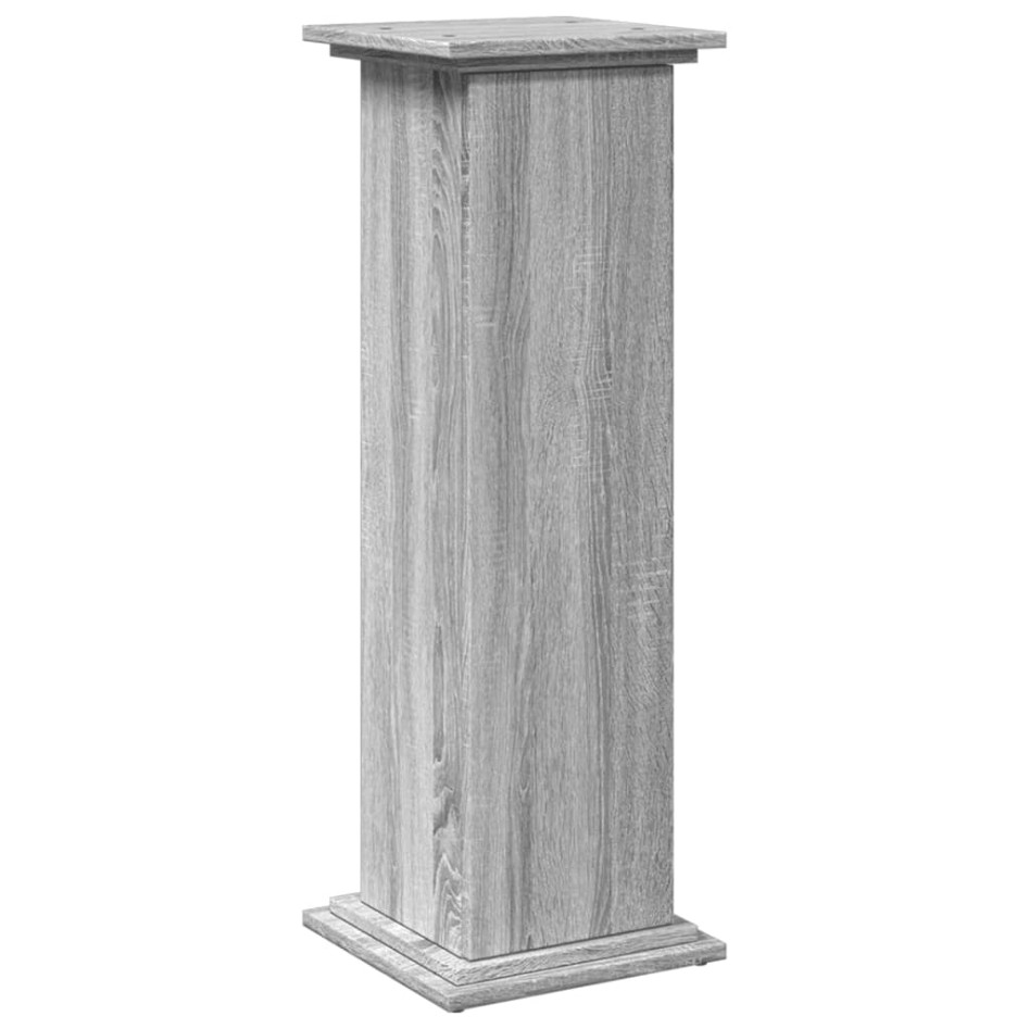 Pedestal expositor con almacenaje gris Sonoma 31x30x90