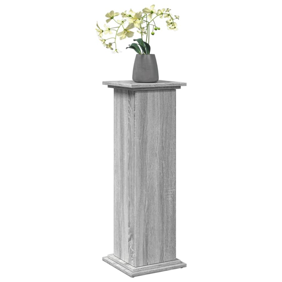Pedestal expositor con almacenaje gris Sonoma 31x30x90