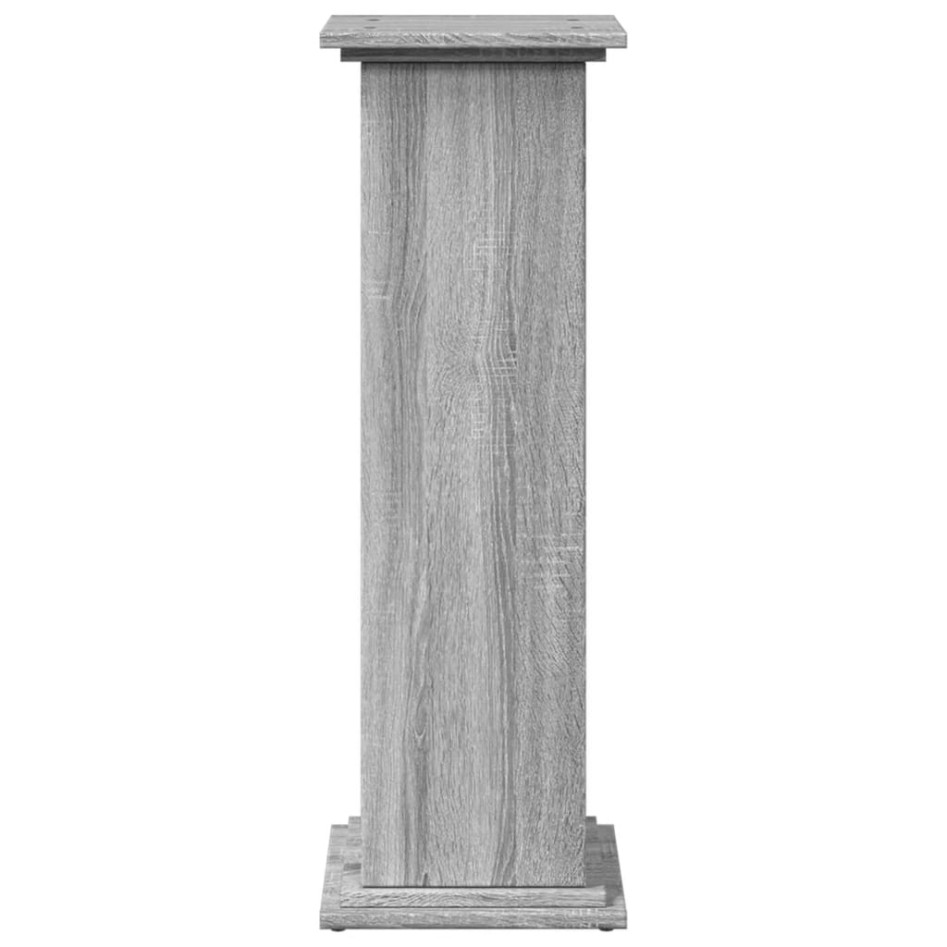 Pedestal expositor con almacenaje gris Sonoma 31x30x90