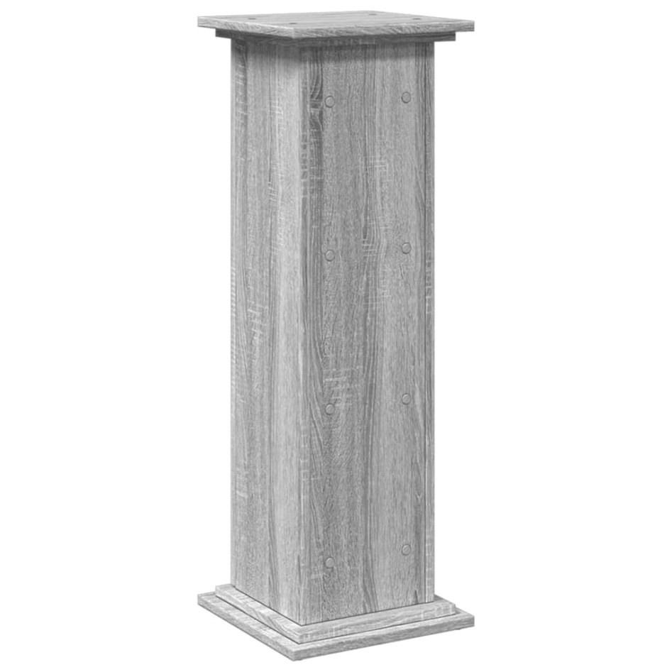 Pedestal expositor con almacenaje gris Sonoma 31x30x90