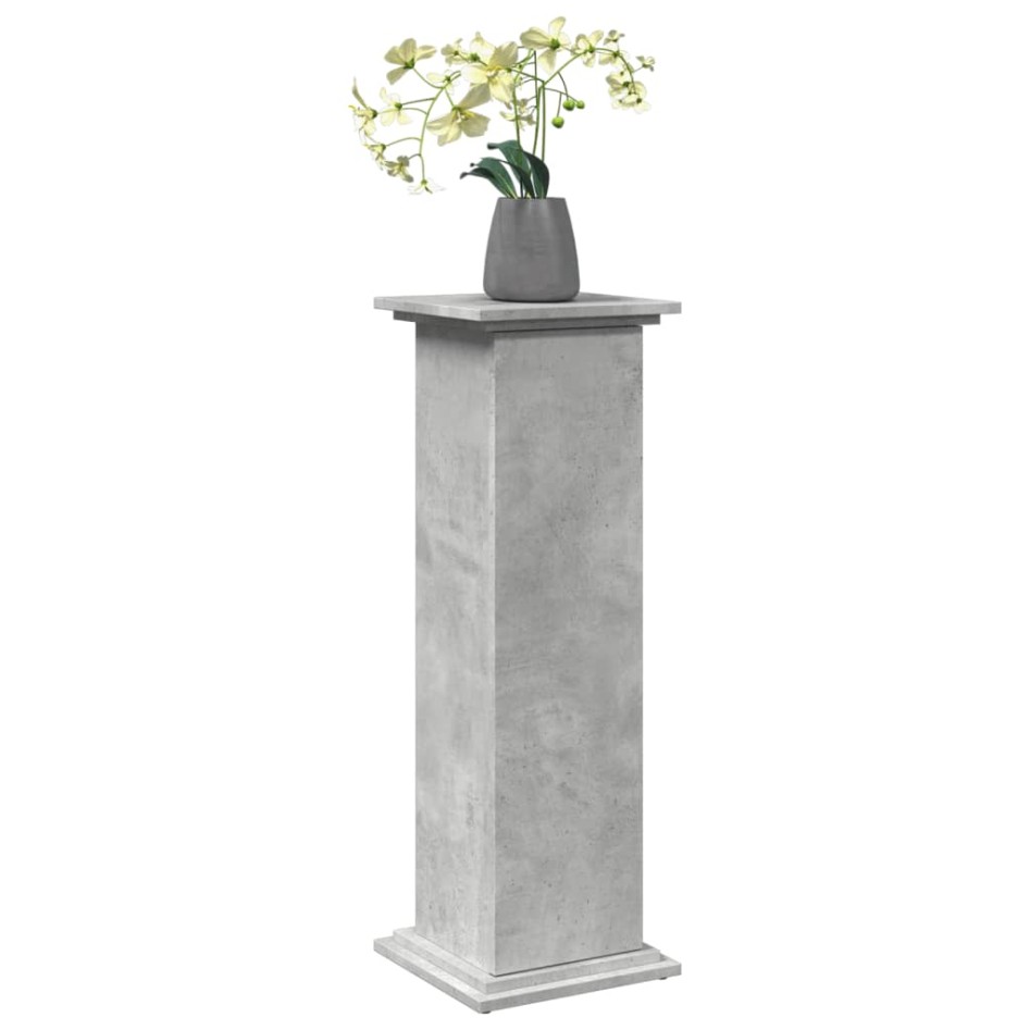 Pedestal expositor con almacenaje gris hormigón 31x30x90