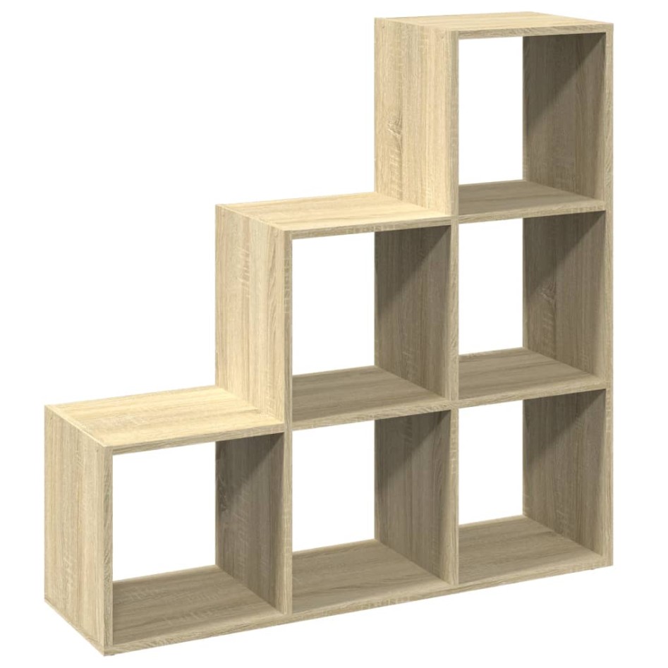 Librería divisor 3 niveles madera roble Sonoma 99x29x99