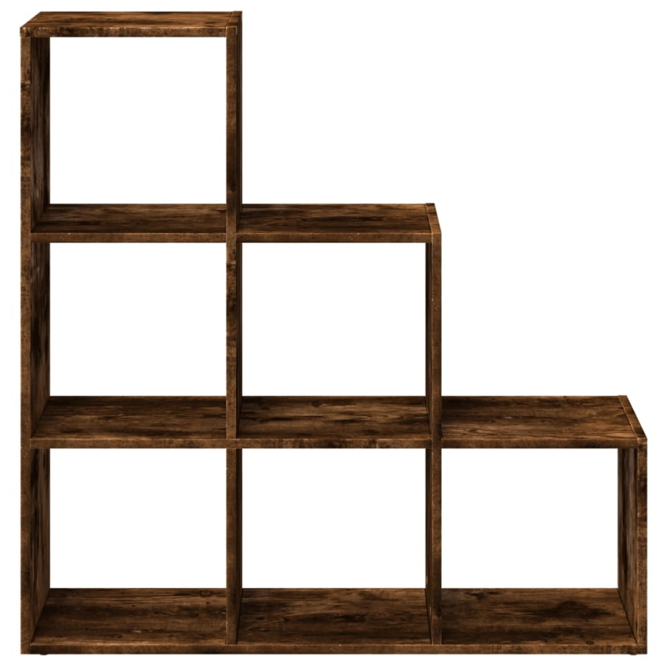 Librería divisor 3 niveles madera roble ahumado 99x29x99
