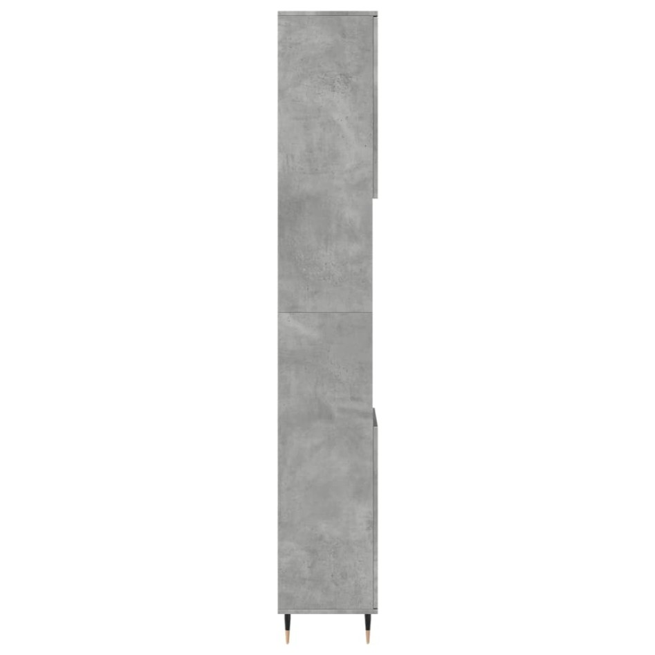 Armario de baño madera contrachapada gris hormigón 30x30x190