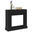 Borde de chimenea madera ingeniería negro 100x30x87,5 cm