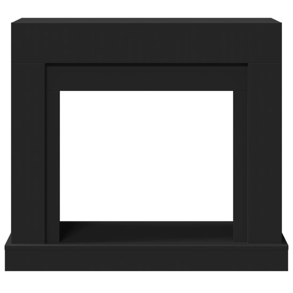 Borde de chimenea madera ingeniería negro 100x30x87,5