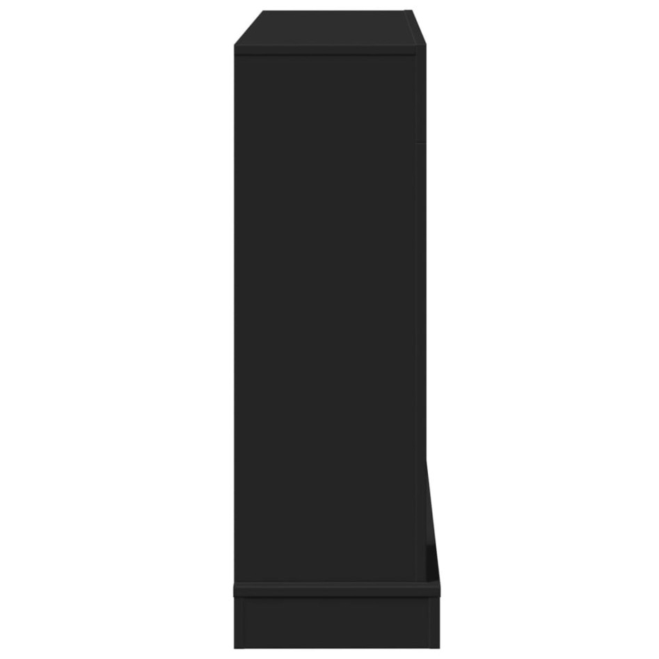 Borde de chimenea madera ingeniería negro 100x30x87,5