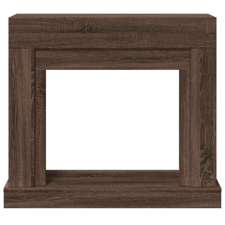 Borde de chimenea madera ingeniería marrón roble 100x30x87,5