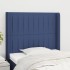 Cabecero con orejas de tela azul 103x16x118/128