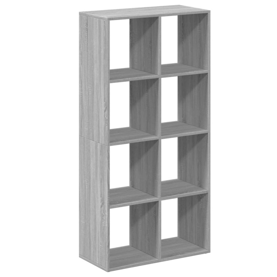 Librería divisor madera ingeniería gris Sonoma 69,5x29x137,5