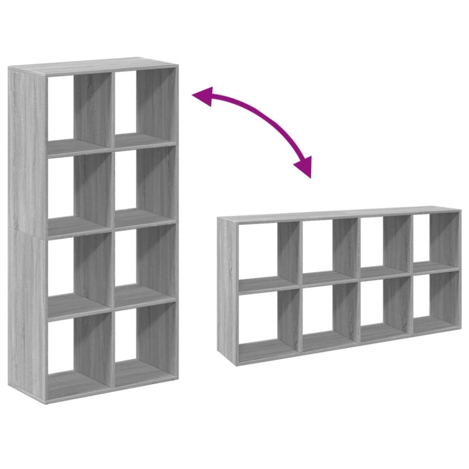 Librería divisor madera ingeniería gris Sonoma 69,5x29x137,5
