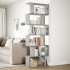 Librería divisora 6 niveles madera gris hormigón 70x24x193