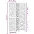 Biombo separador de 3 paneles madera maciza Paulownia