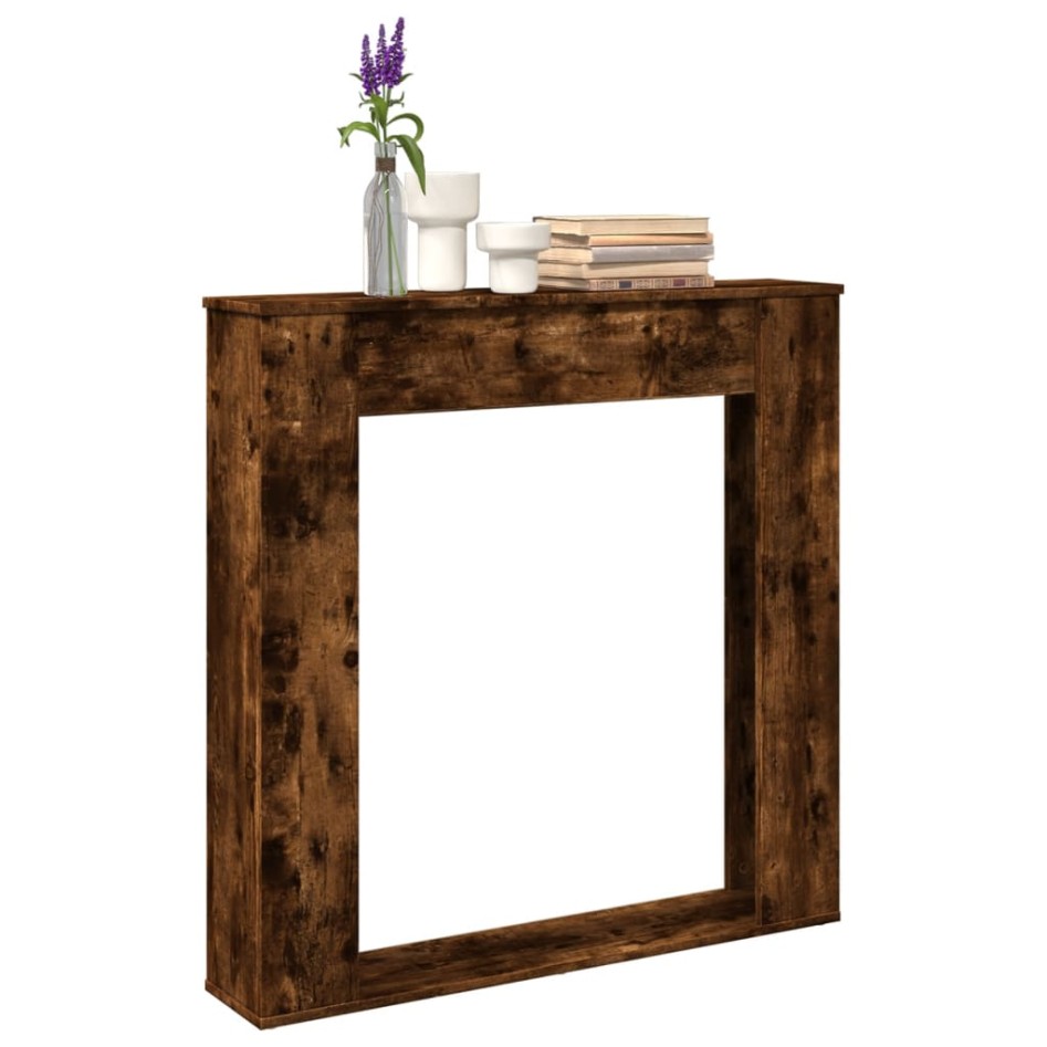 Borde de chimenea madera ingeniería roble ahumado 100x20x100