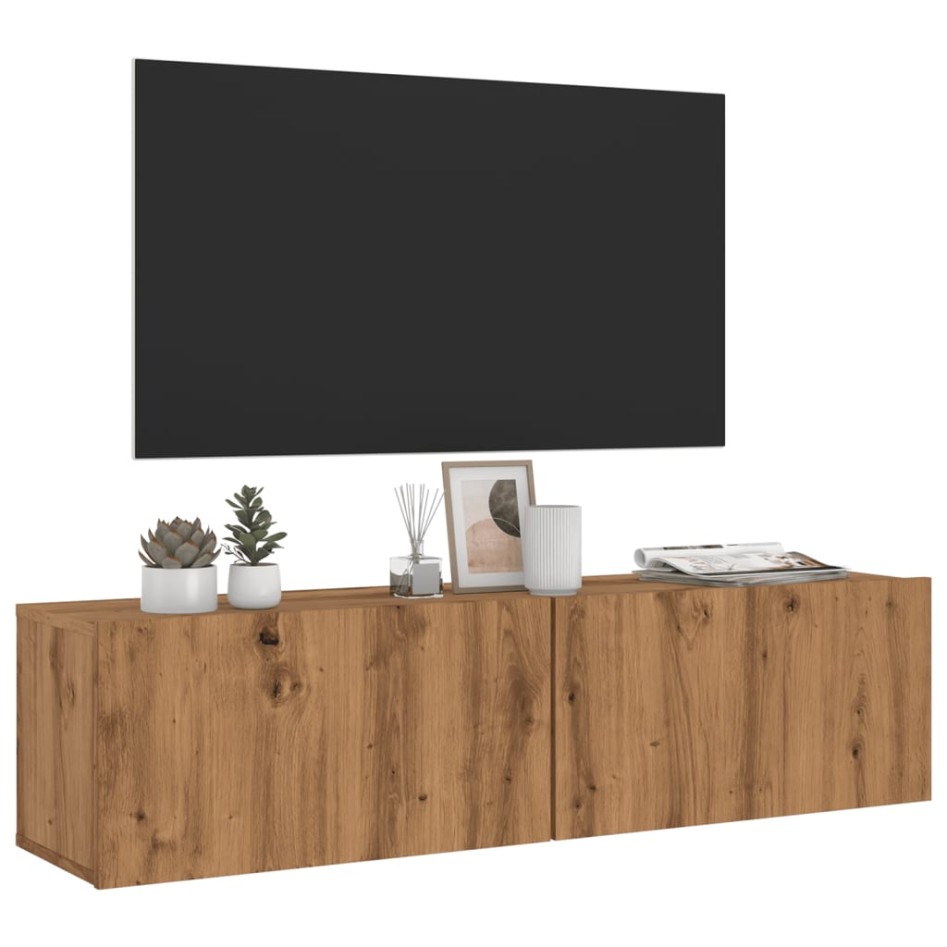 Mueble TV de pared madera ingeniería roble artisan 120x30x30