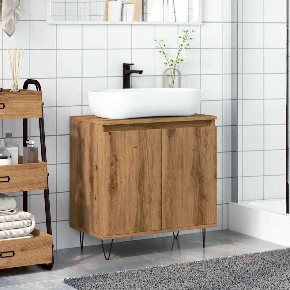 Armario de baño madera de ingeniería roble artisan 58x33x60