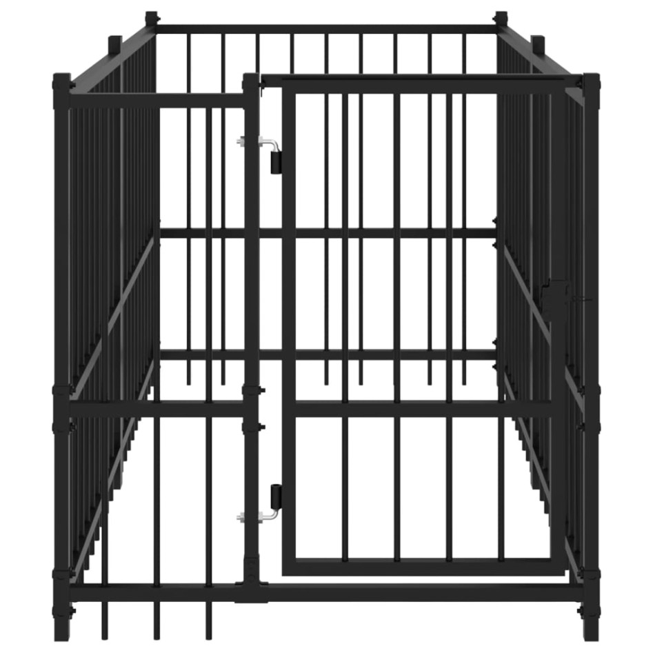Perrera de acero negro 193,5x97x100