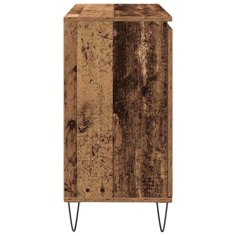 Aparador de madera de ingeniería envejecida 104x35x70