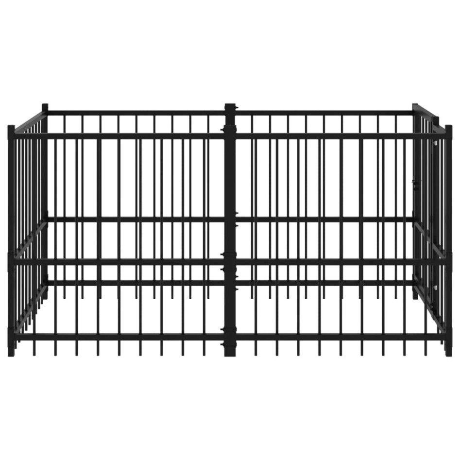 Perrera de acero negro 193,5x97x100