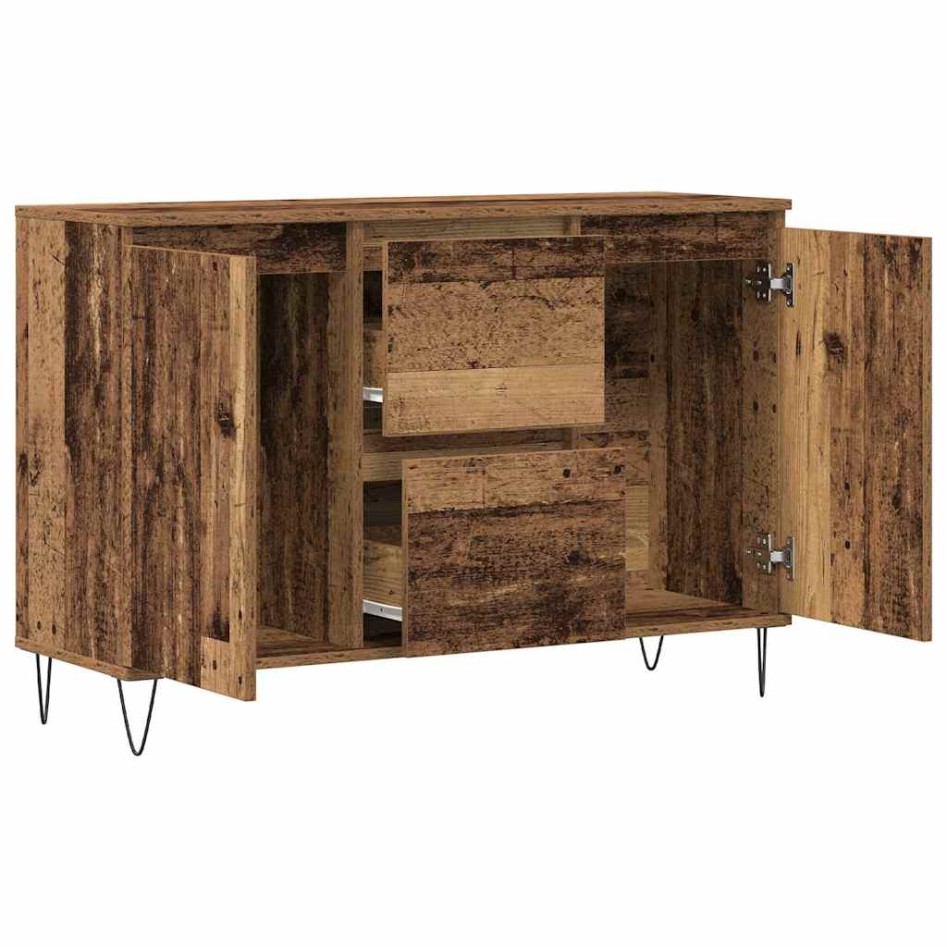 Aparador de madera de ingeniería envejecida 104x35x70